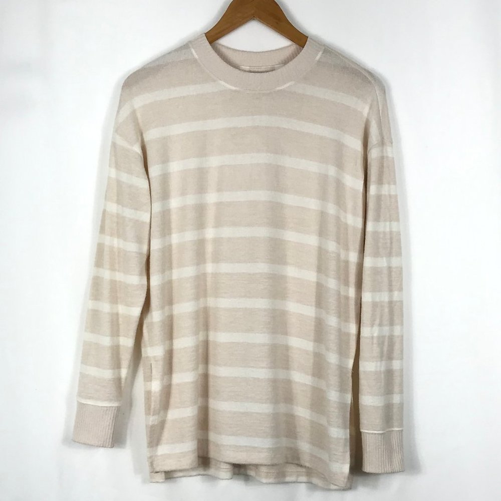 Abercrombie & Fitch Sweater Pullover Womens S 4 Pink White Oversized Long Sleeve